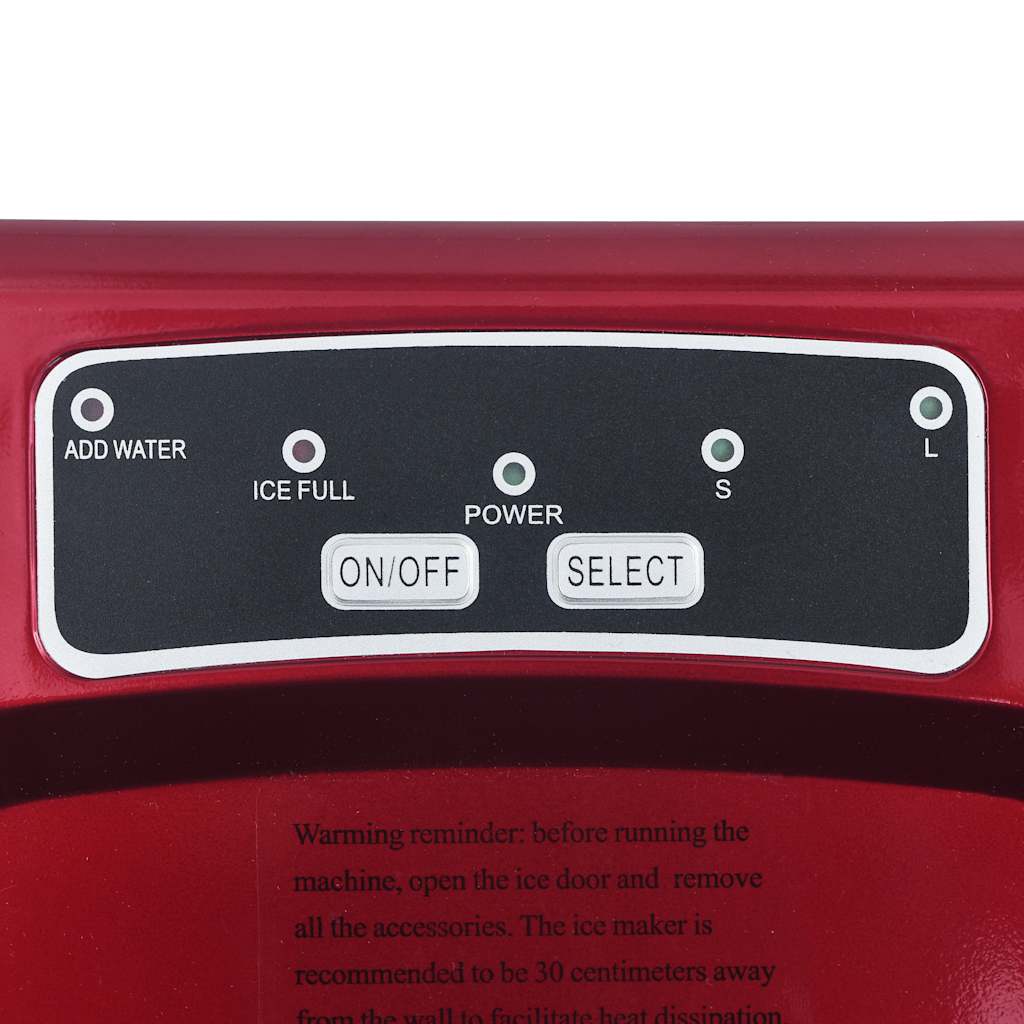 Máquina de fazer cubos de gelo 1,4 L 15 kg/24 h vermelho