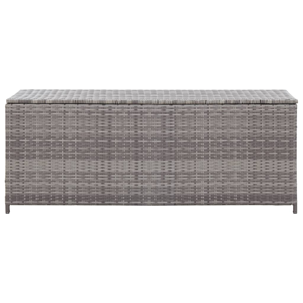 Caixa de arrumação para jardim 120x50x60 cm vime PE cinzento