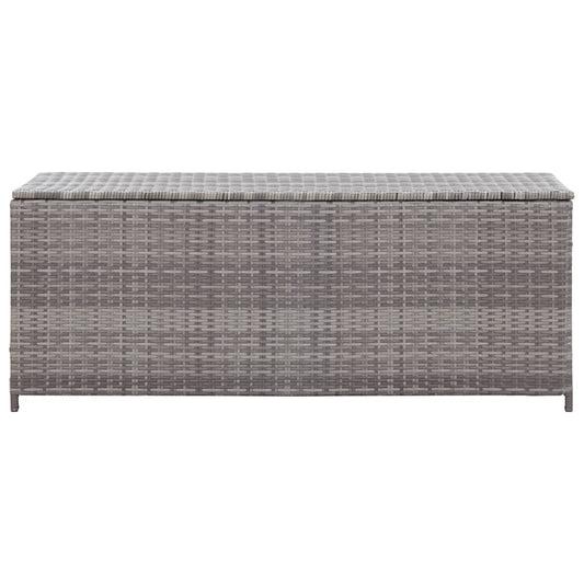 Caixa de arrumação para jardim 120x50x60 cm vime PE cinzento