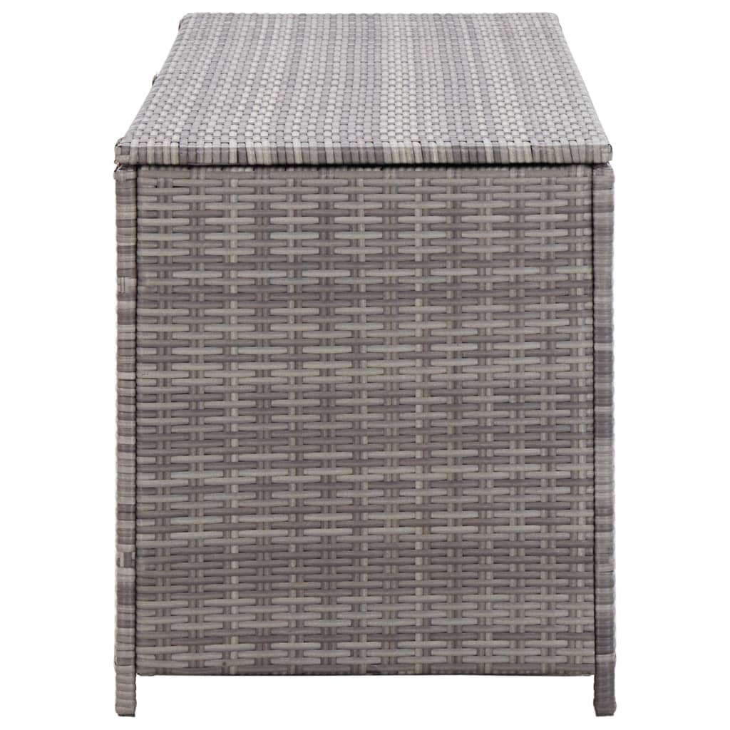 Caixa de arrumação para jardim 120x50x60 cm vime PE cinzento