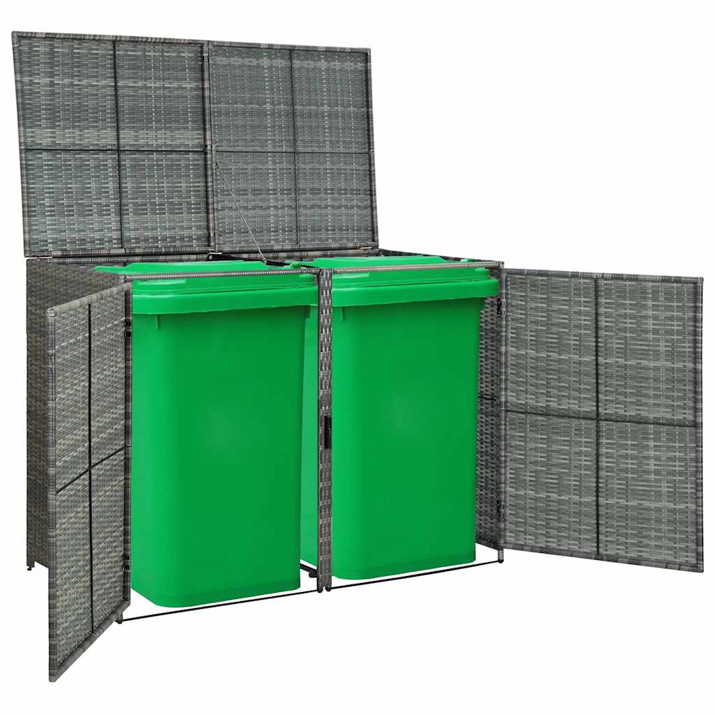 Unidade dupla p/ caixotes do lixo 148x77x111cm vime antracite