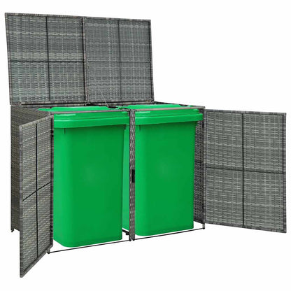 Unidade dupla p/ caixotes do lixo 148x77x111cm vime antracite