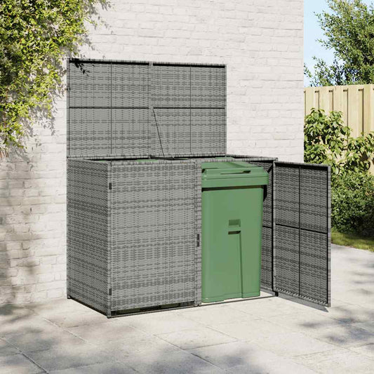 Unidade dupla p/ caixotes do lixo 148x77x111cm vime antracite