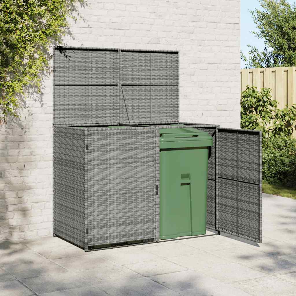 Unidade dupla p/ caixotes do lixo 148x77x111cm vime antracite
