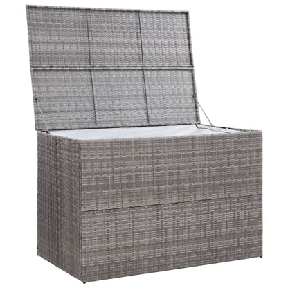 Caixa de arrumação para jardim 150x100x100 cm vime PE cinzento