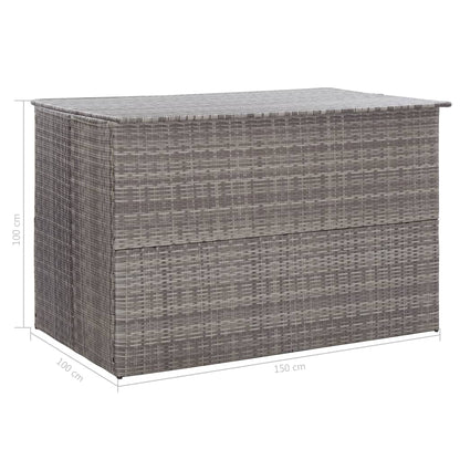 Caixa de arrumação para jardim 150x100x100 cm vime PE cinzento
