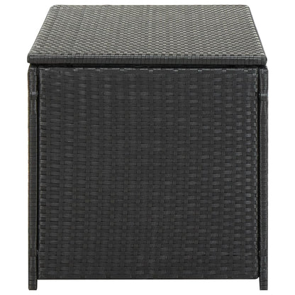 Caixa de arrumação para jardim 100x50x50 cm vime PE preto