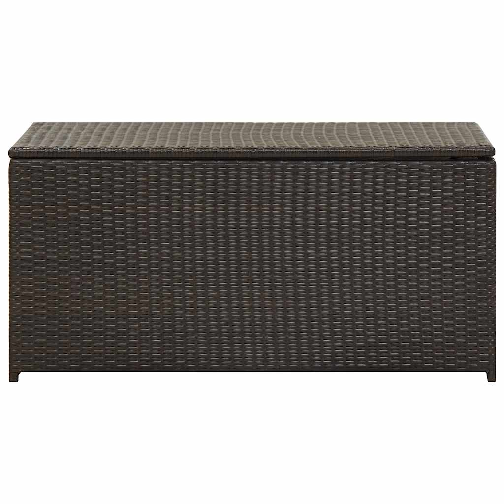 Caixa de arrumação para jardim 100x50x50 cm vime PE castanho