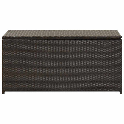 Caixa de arrumação para jardim 100x50x50 cm vime PE castanho
