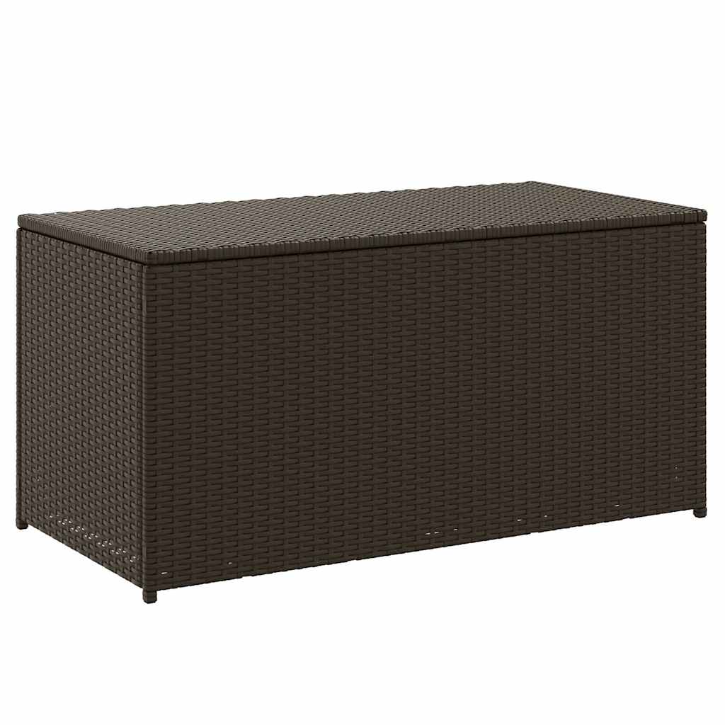 Caixa de arrumação para jardim 100x50x50 cm vime PE castanho