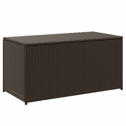 Caixa de arrumação para jardim 100x50x50 cm vime PE castanho