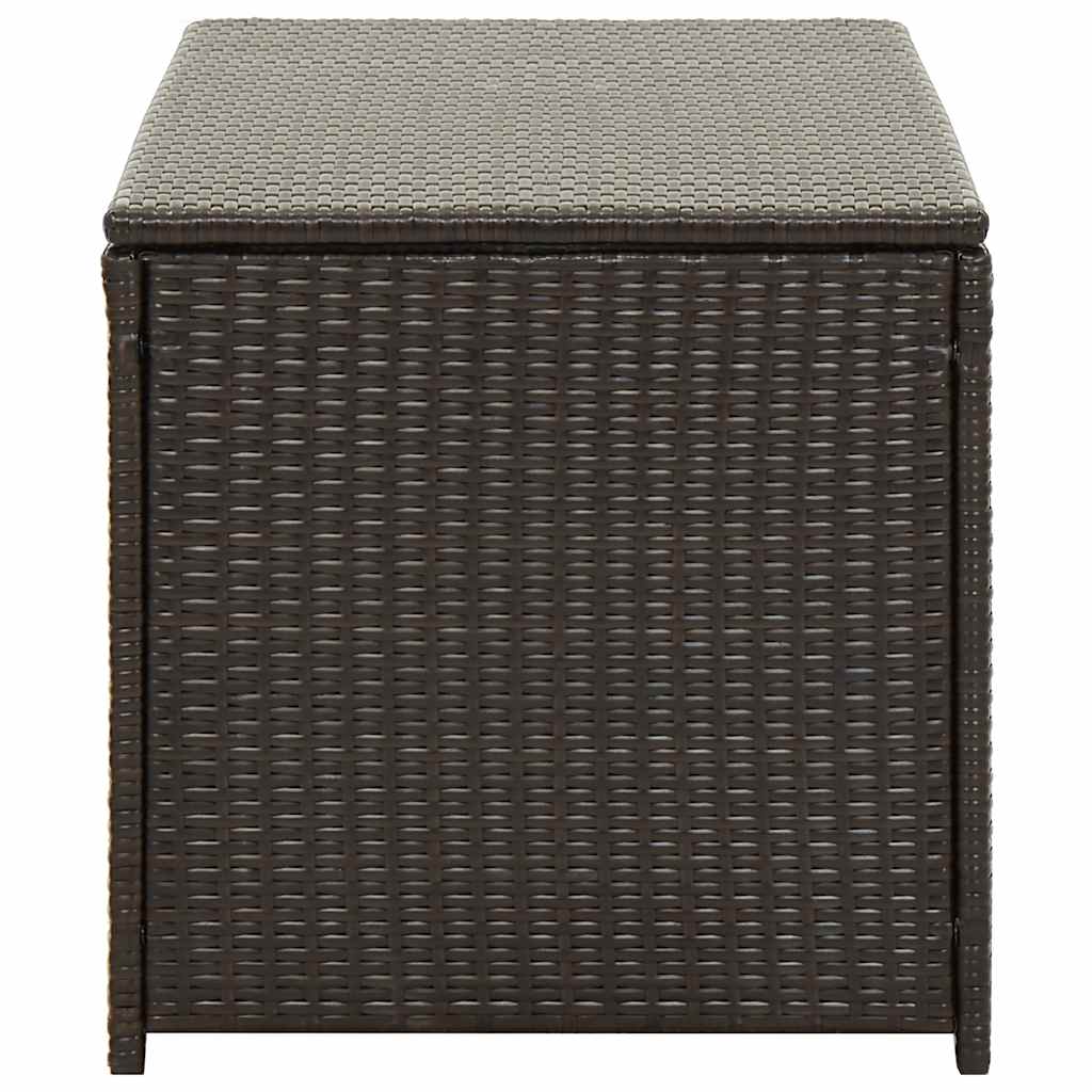 Caixa de arrumação para jardim 100x50x50 cm vime PE castanho