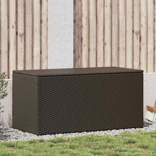 Caixa de arrumação para jardim 100x50x50 cm vime PE castanho