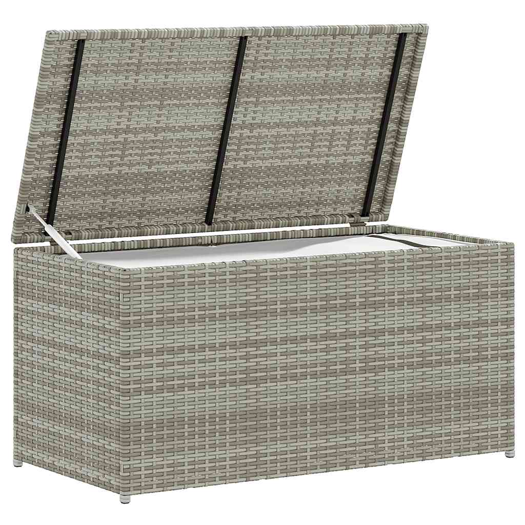 Caixa de arrumação para jardim 100x50x50 cm vime PE cinzento