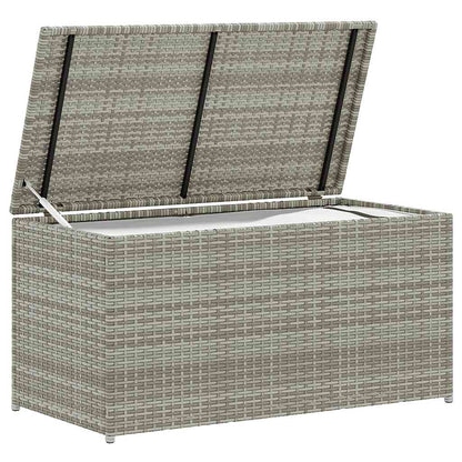 Caixa de arrumação para jardim 100x50x50 cm vime PE cinzento