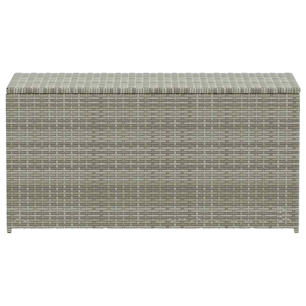 Caixa de arrumação para jardim 100x50x50 cm vime PE cinzento