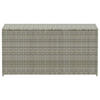 Caixa de arrumação para jardim 100x50x50 cm vime PE cinzento