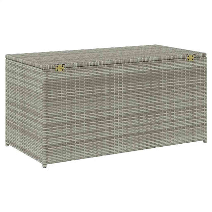 Caixa de arrumação para jardim 100x50x50 cm vime PE cinzento