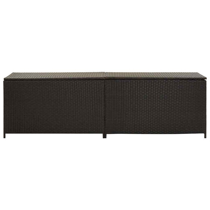 Caixa de arrumação para jardim 200x50x60 cm vime PE castanho