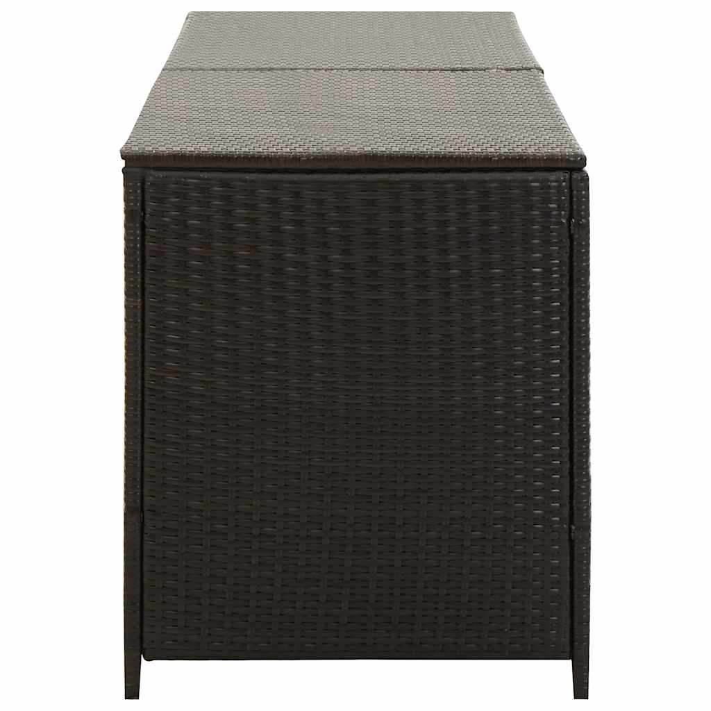 Caixa de arrumação para jardim 200x50x60 cm vime PE castanho