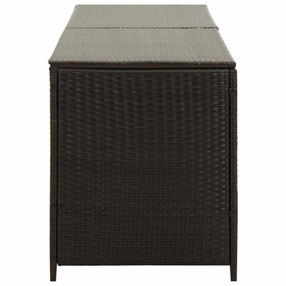 Caixa de arrumação para jardim 200x50x60 cm vime PE castanho