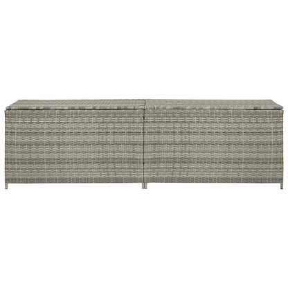 Caixa de arrumação para jardim 200x50x60 cm vime PE cinzento