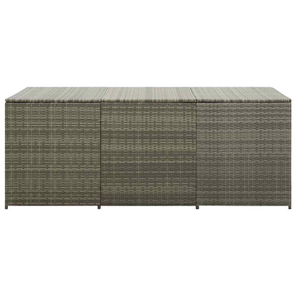 Caixa de arrumação para jardim 180x90x70 cm vime PE cinzento
