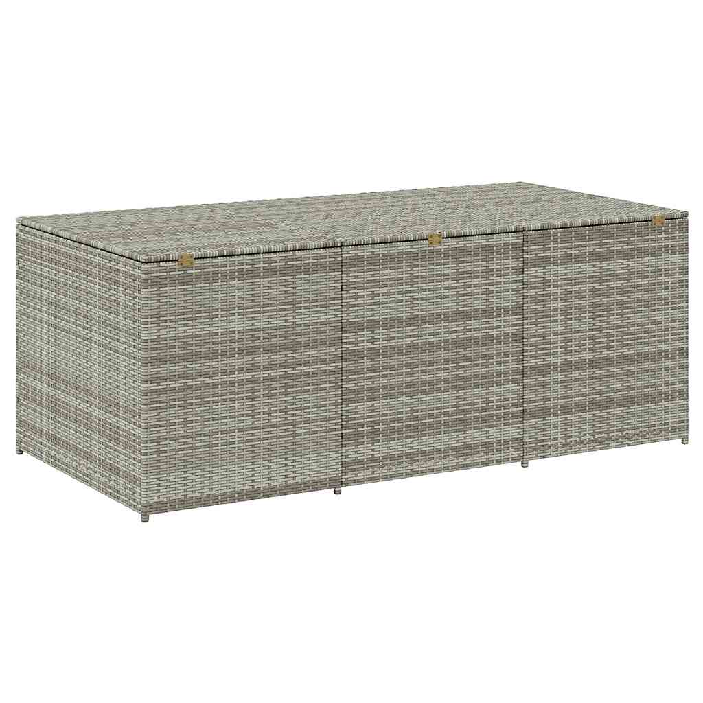 Caixa de arrumação para jardim 180x90x70 cm vime PE cinzento