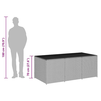 Caixa de arrumação para jardim 180x90x70 cm vime PE cinzento
