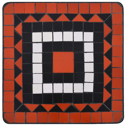 Mesa de apoio em mosaico cerâmica terracota e branco