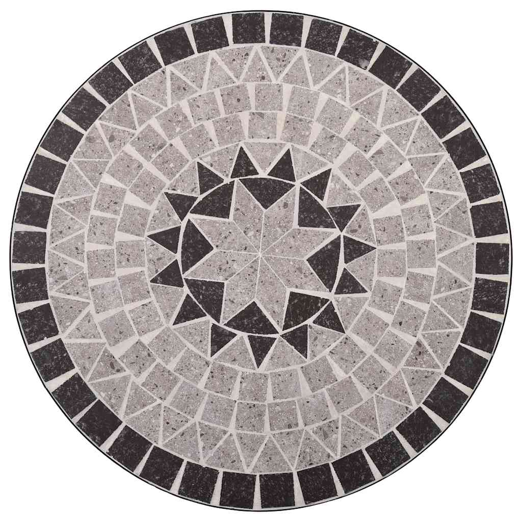 Mesa bistrô em mosaico 60 cm cerâmica cinzento