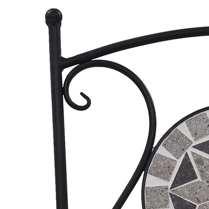 Cadeiras bistrô em mosaico 2 pcs cinzento