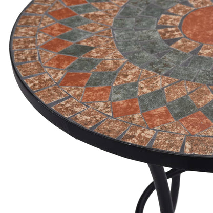 Mesa bistrô em mosaico 60 cm cerâmica laranja/cinzento