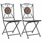 Cadeiras bistrô em mosaico 2 pcs laranja/cinzento
