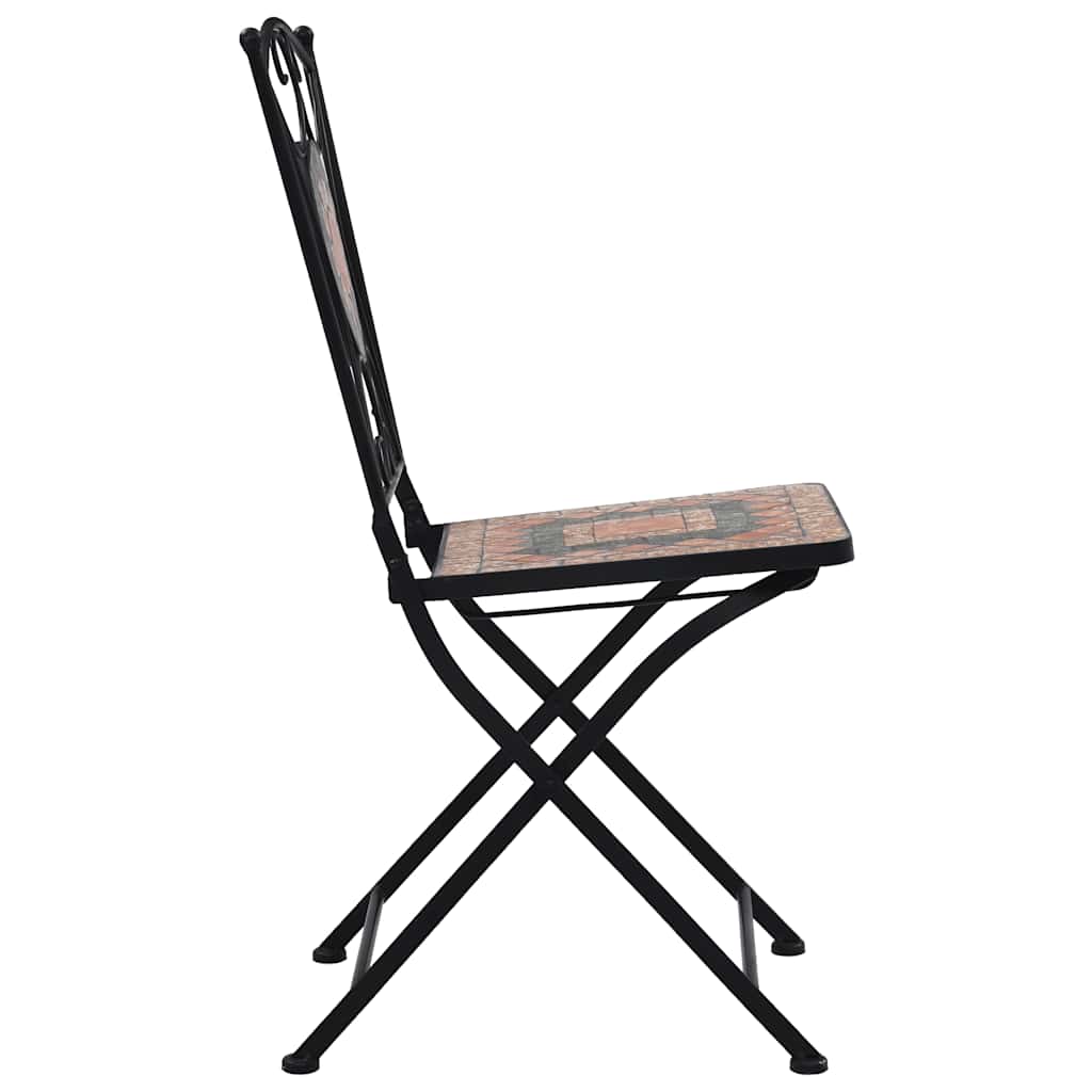 Cadeiras bistrô em mosaico 2 pcs laranja/cinzento