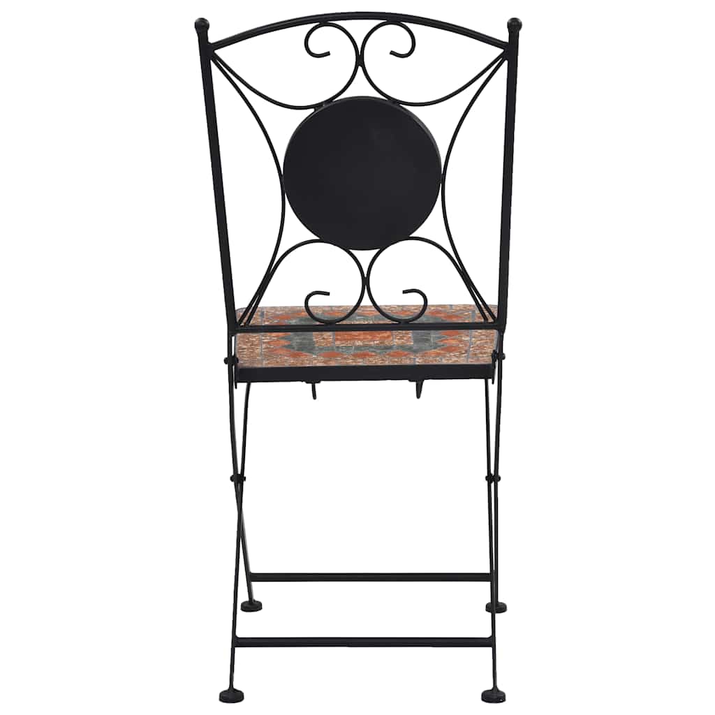 Cadeiras bistrô em mosaico 2 pcs laranja/cinzento