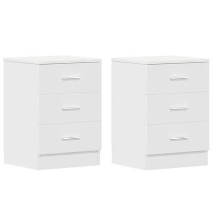 Mesas de cabeceira 2 pcs derivados de madeira branco