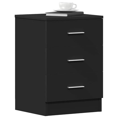 Mesas de cabeceira 2 pcs derivados de madeira preto