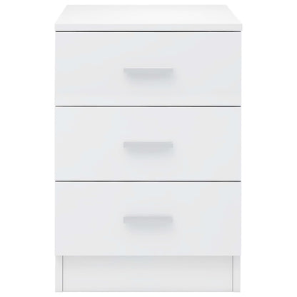 Mesa de cabeceira 38x35x56 cm contraplacado branco brilhante