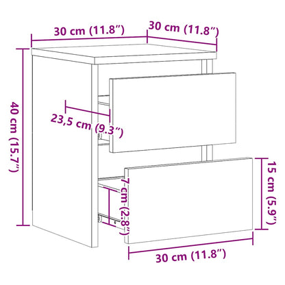 Mesas de cabeceira 2 pcs 30x30x40 cm contraplacado preto