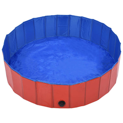 Piscina para cães dobrável 120x30 cm PVC vermelho