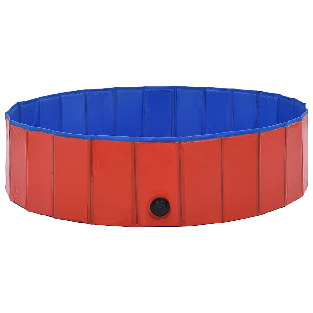 Piscina para cães dobrável 120x30 cm PVC vermelho