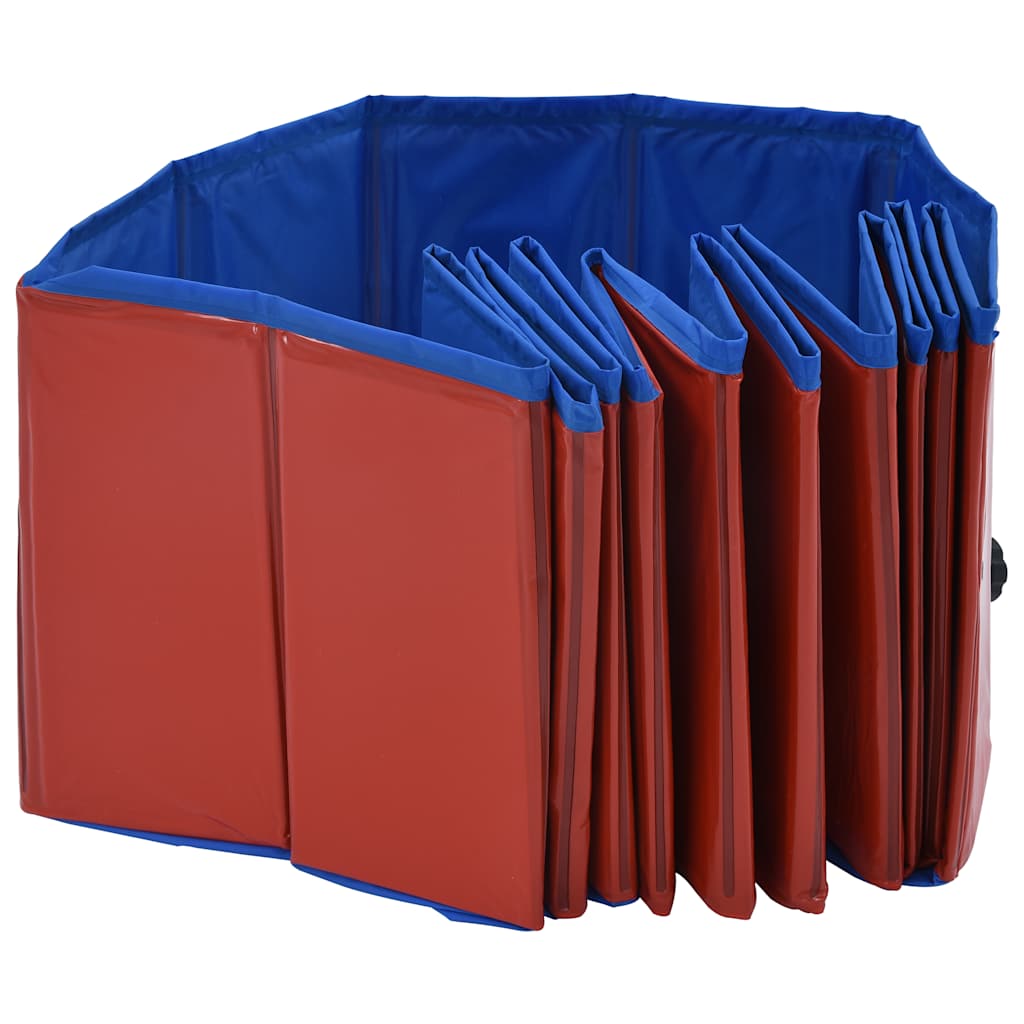 Piscina para cães dobrável 120x30 cm PVC vermelho