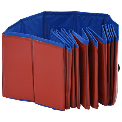 Piscina para cães dobrável 120x30 cm PVC vermelho