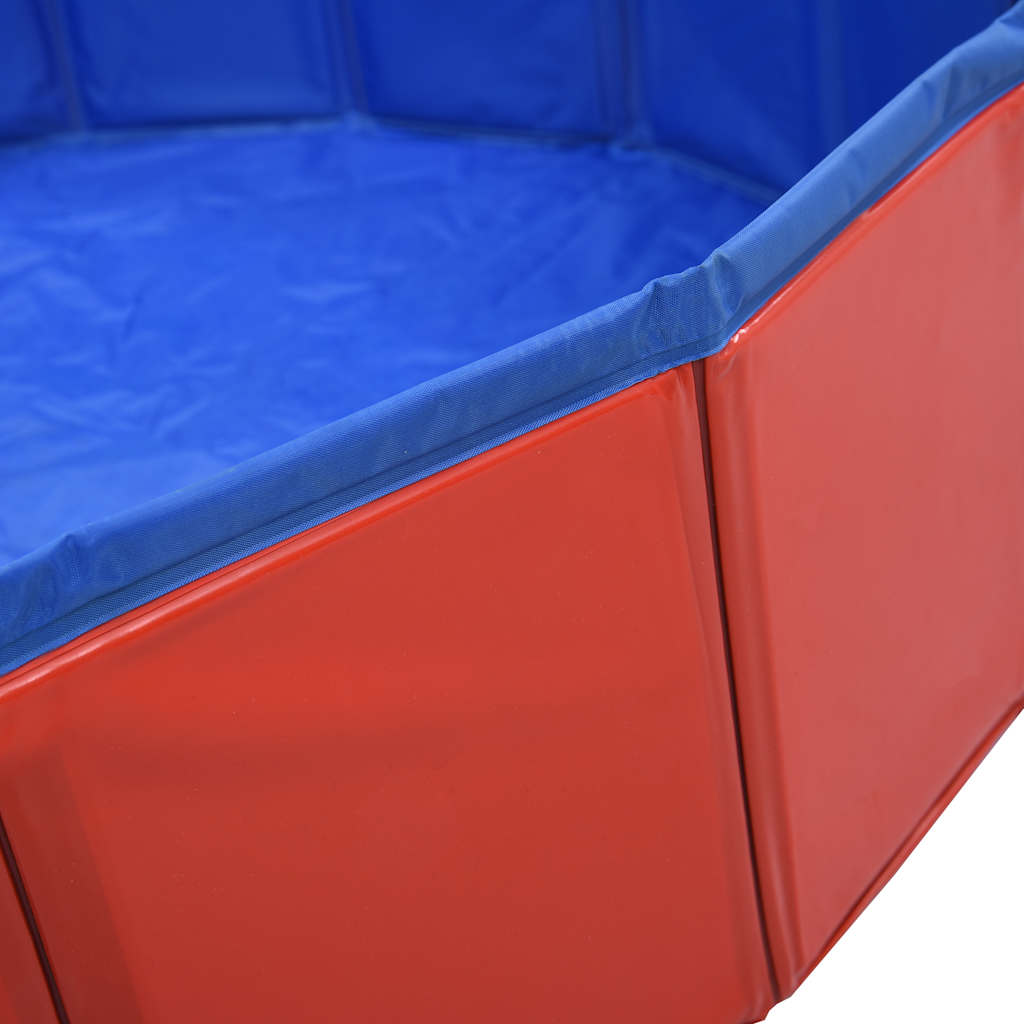 Piscina para cães dobrável 120x30 cm PVC vermelho