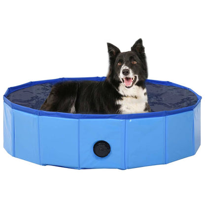 Piscina para cães dobrável 80x20 cm PVC azul
