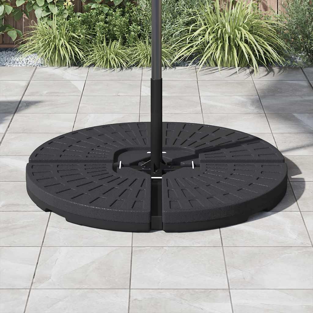 Base de guarda-sol em forma de ventoinha 4 pcs preto