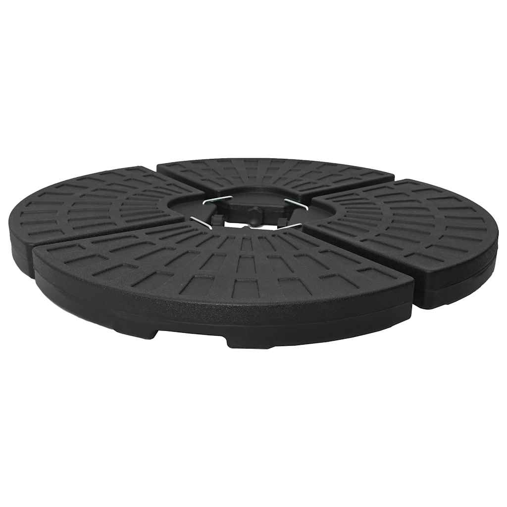 Base de guarda-sol em forma de ventoinha 4 pcs preto
