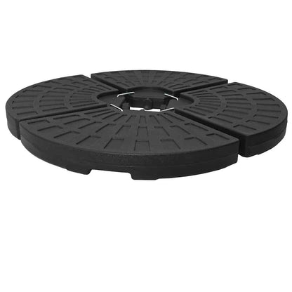 Base de guarda-sol em forma de ventoinha 4 pcs preto