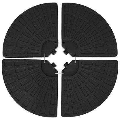 Base de guarda-sol em forma de ventoinha 4 pcs preto